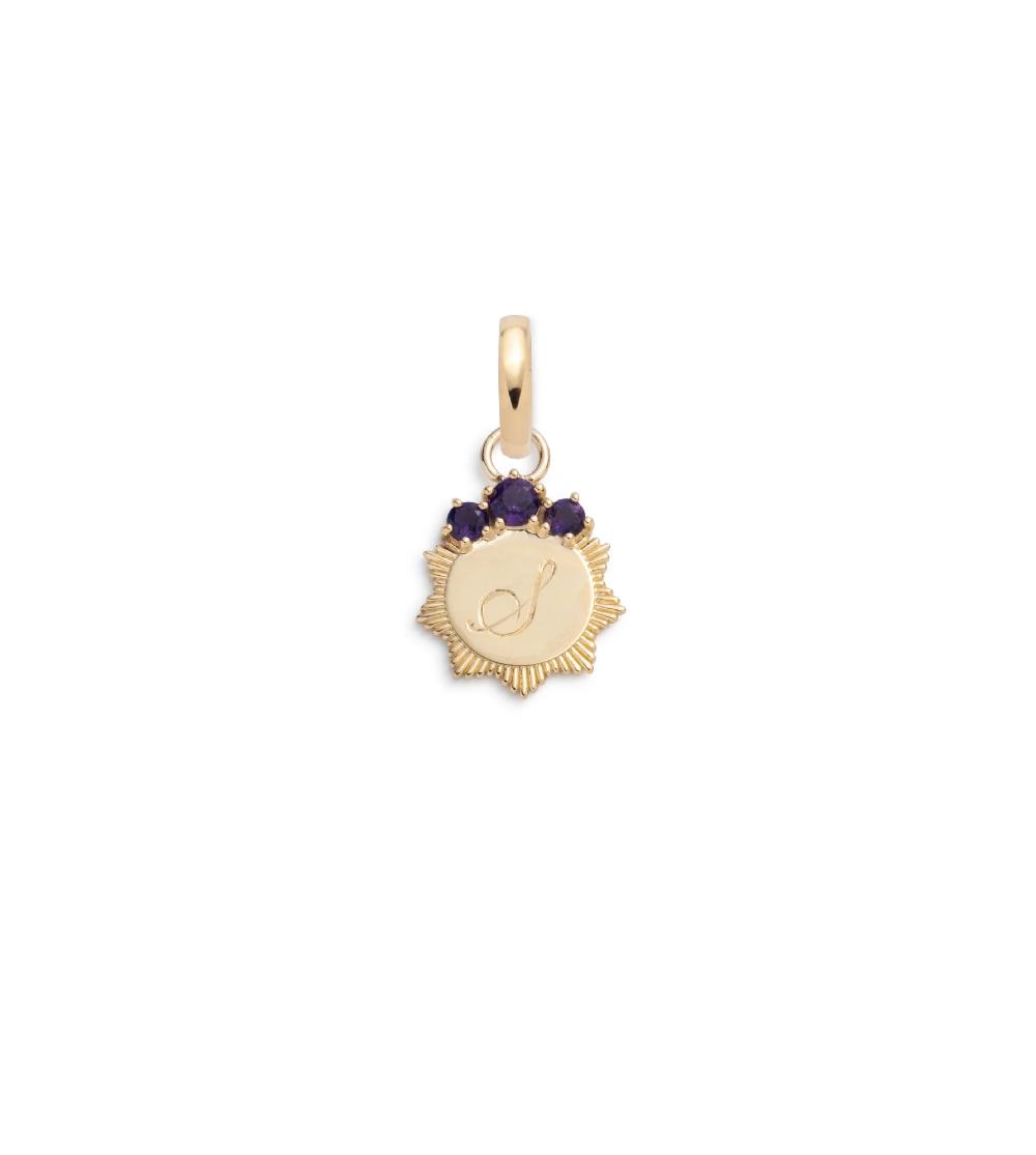 foundrae Amethyst Engravable Miniature Medallion with Annex Link