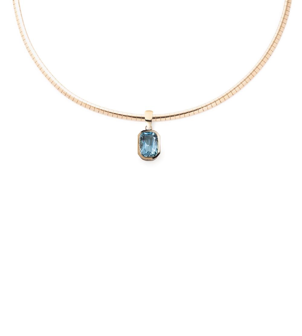 foundrae Aquamarine - Reverie One of A Kind Gemstone Small Sleek Collar Necklace