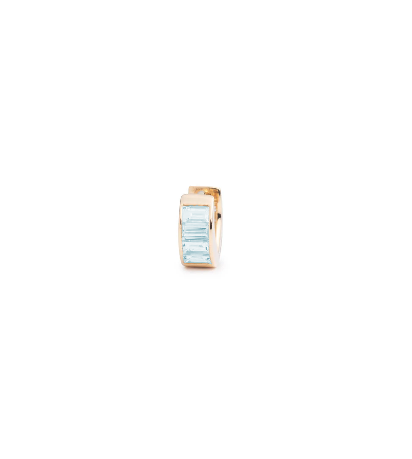 foundrae Baguette Aquamarine - True Love Huggie Earring