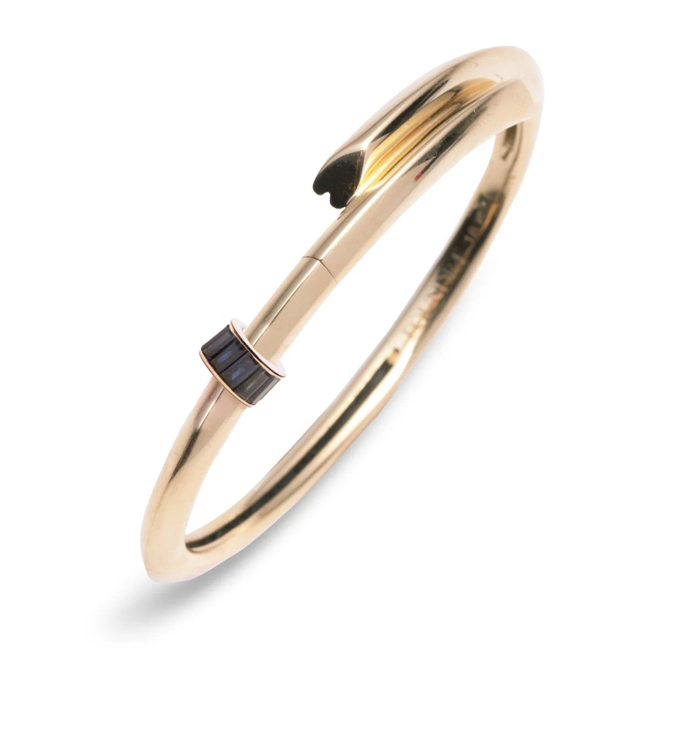 foundrae Baguette Blue Sapphire - Love Heart Beat Strong Heart Bangle