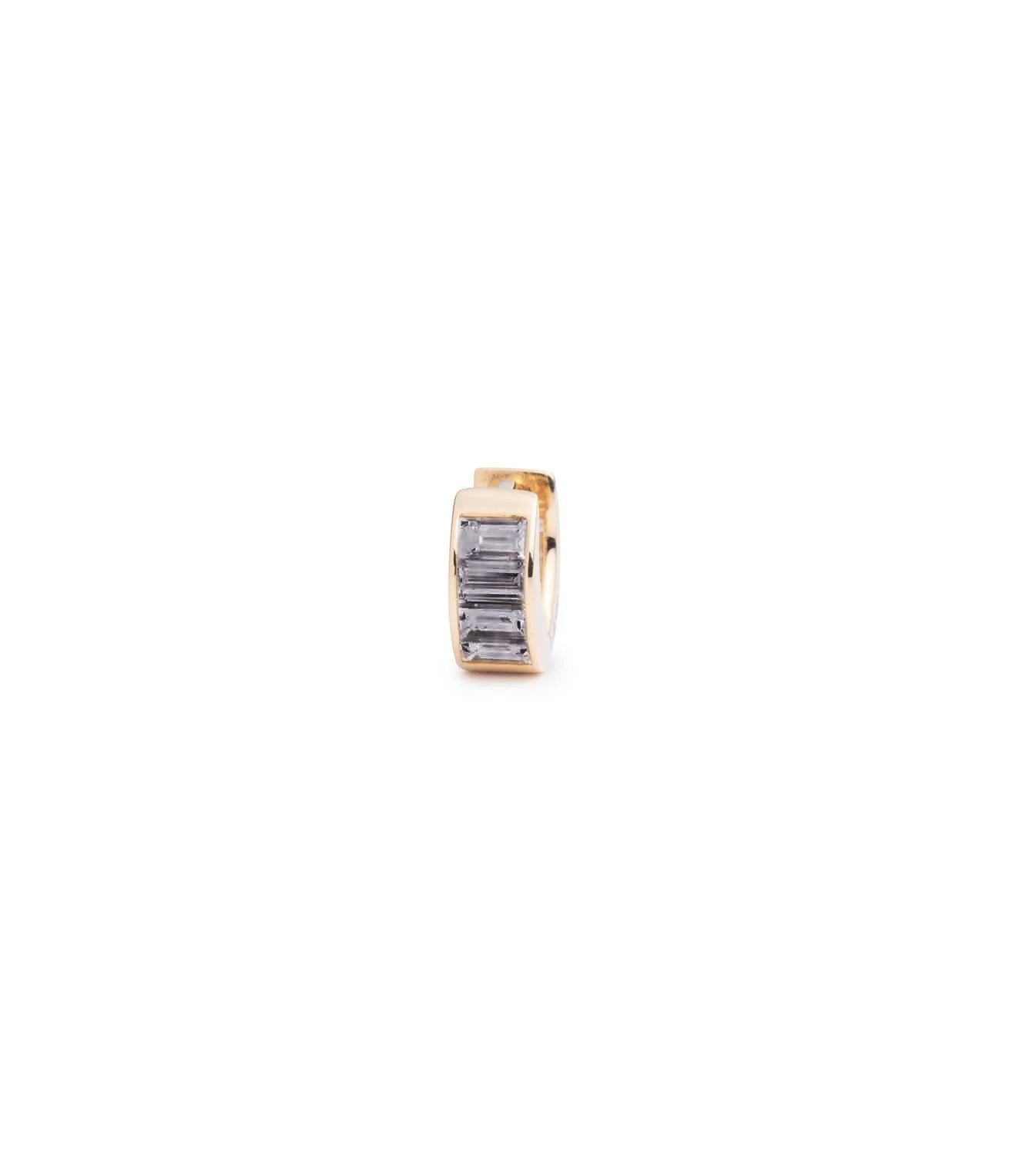foundrae Baguette Grey Spinel - True Love Huggie Earring