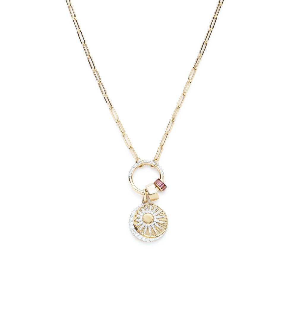 foundrae Balance Classic Fob Clip Open Chain Story in Yellow Gold