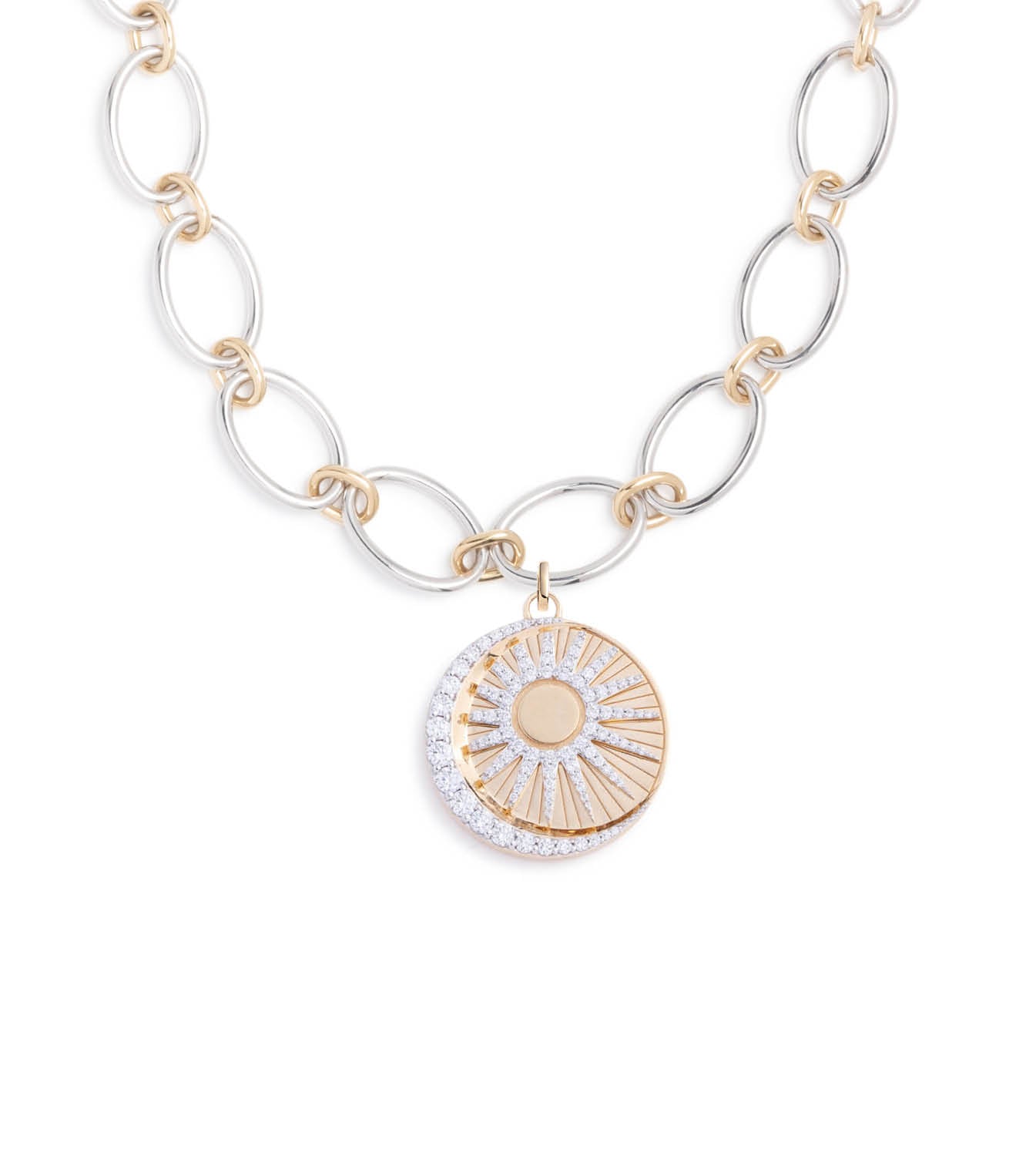 foundrae Balance Oval Infinity Chain Necklace Mixed Gold