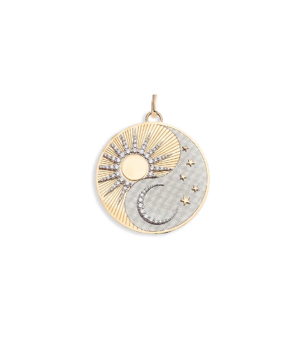 foundrae Balance Oversized Medallion Mixed Gold with Annex Link