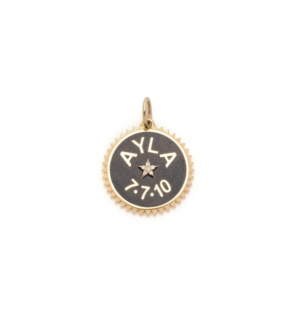 foundrae Black Personalized Petite Champleve Medallion