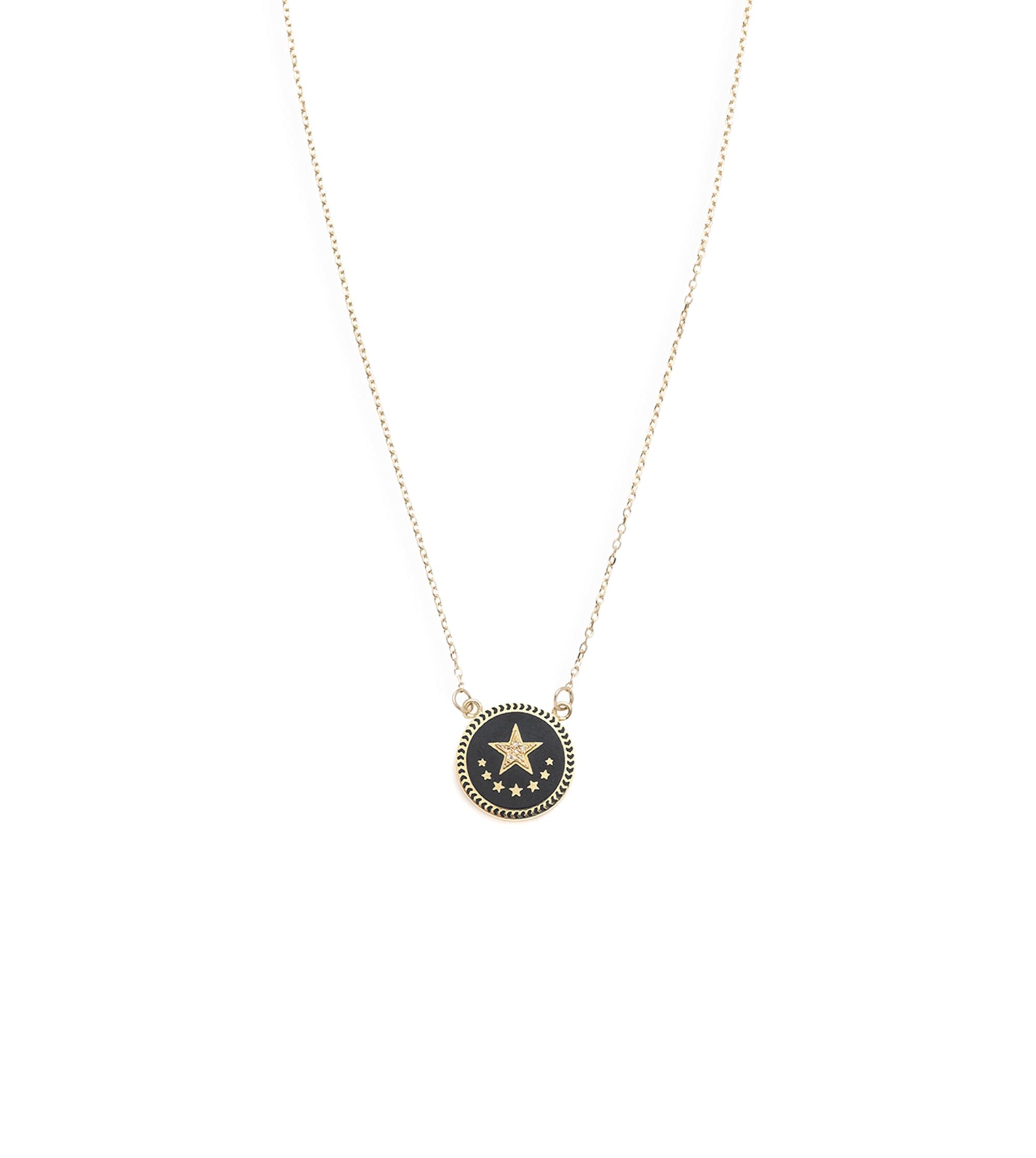 foundrae Black Star Petite Champleve Enamel Stationary Necklace