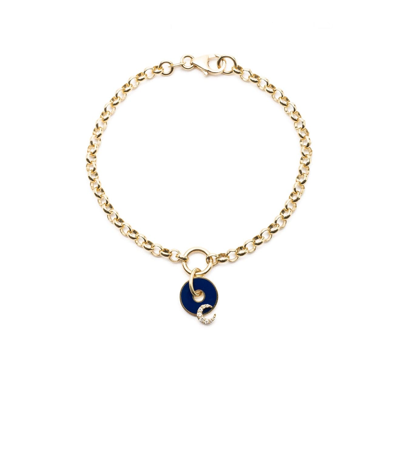 foundrae Blue Crescent - Karma Medium Belcher Bracelet