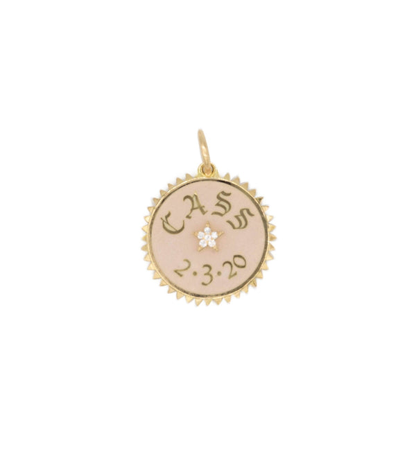 foundrae Blush Personalized Petite Champleve Medallion
