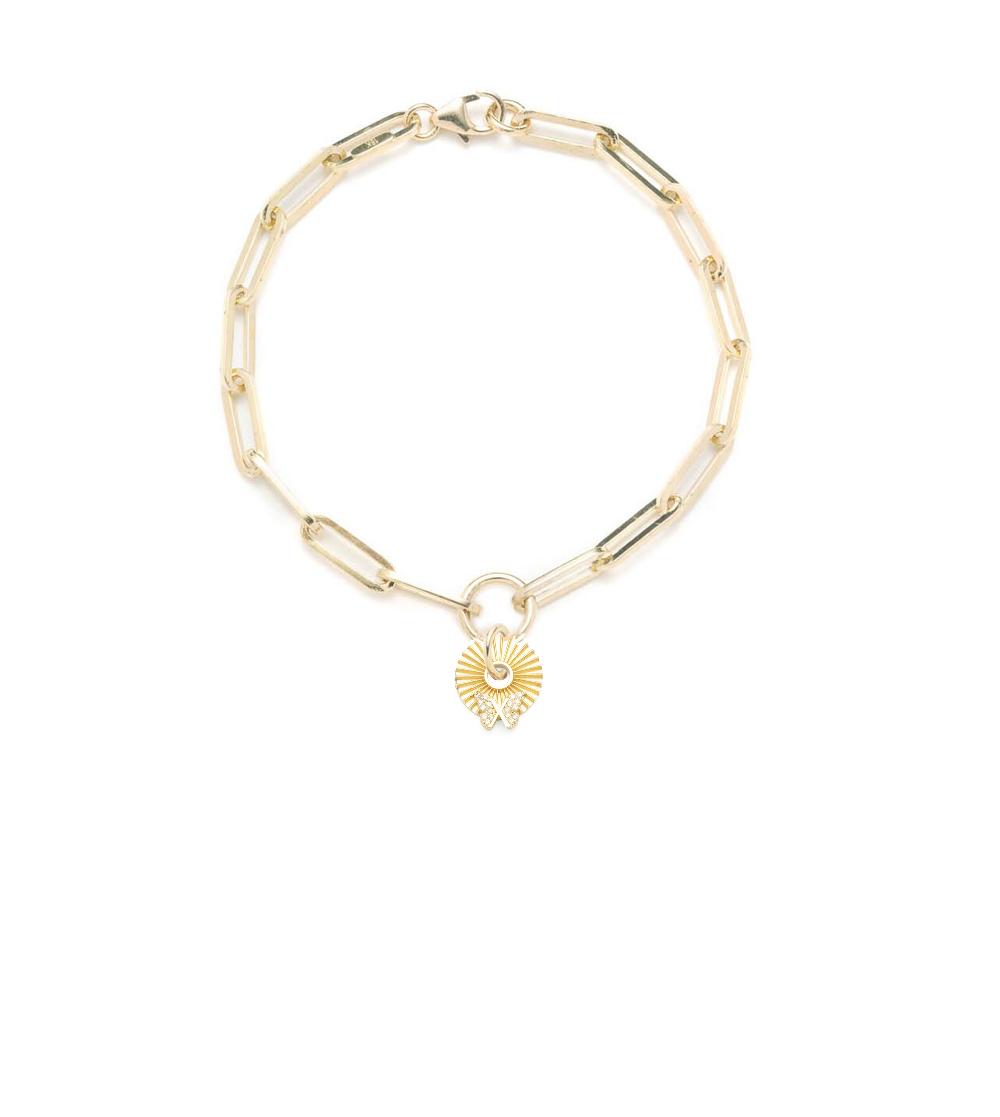 foundrae Butterfly - Reverie Gold Symbol Disk Classic FOB Clip Chain Bracelet