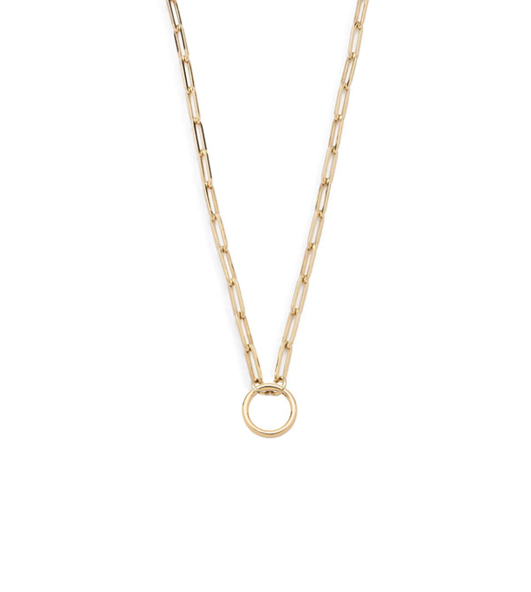 foundrae Classic Fob Clip Open Chain in Yellow Gold 18"