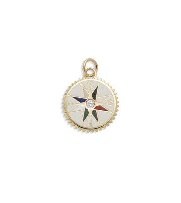 foundrae Cream Internal Compass Petite Champleve Medallion