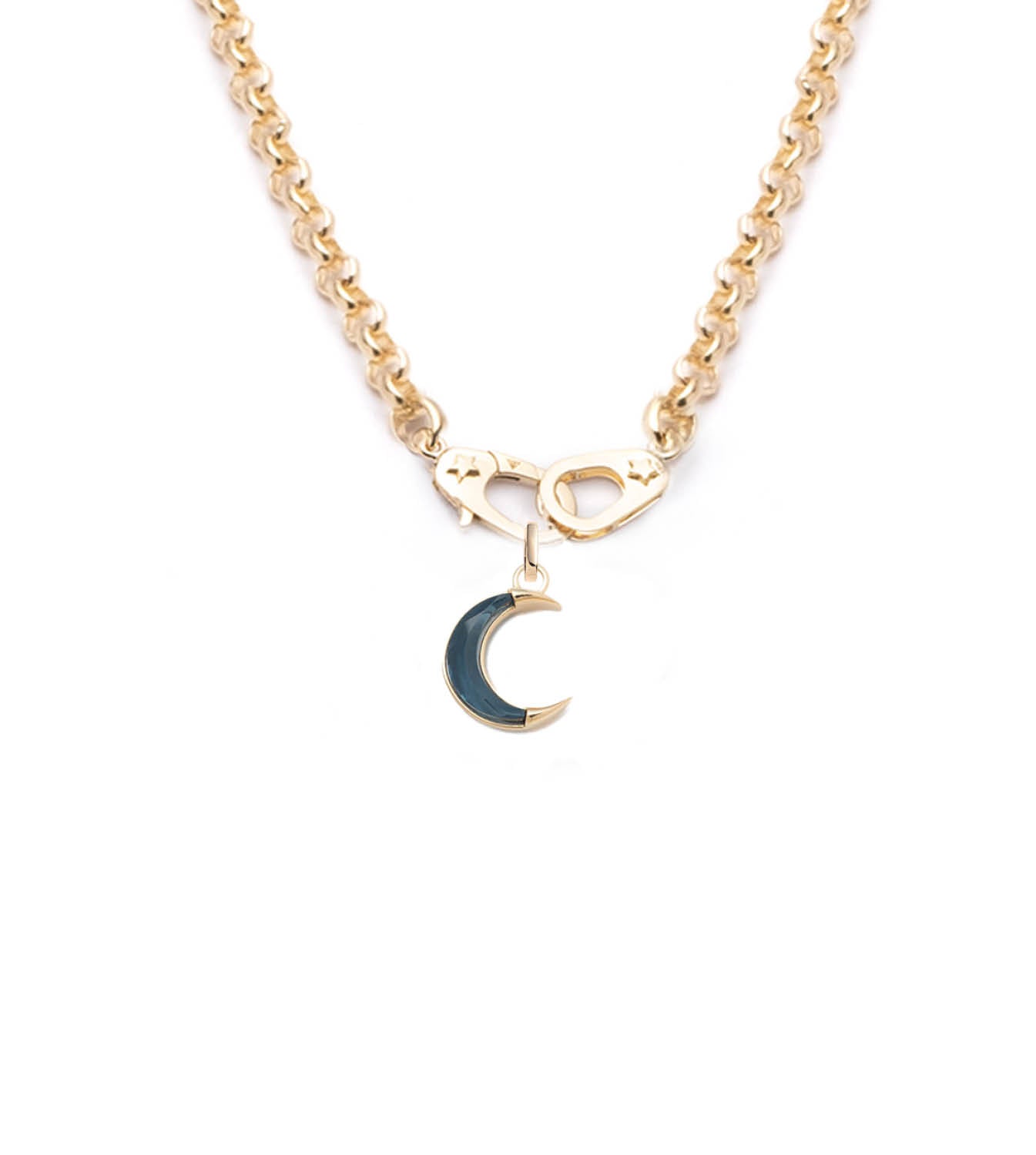 foundrae Crescent - Karma Gemstone Sister Hook Medium Chain Necklace