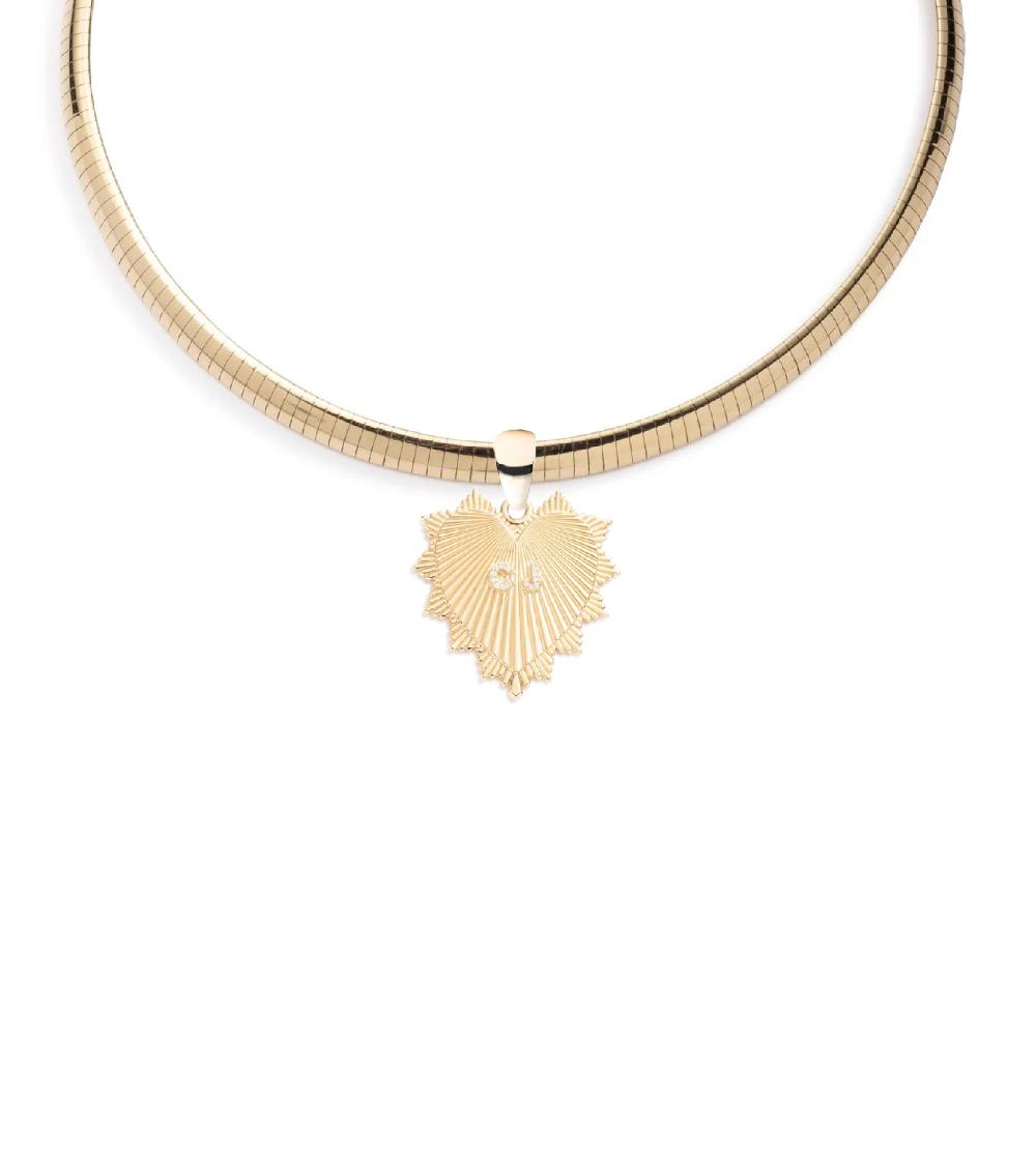 foundrae Custom Centered Heart Love Token Medium Sleek Collar Necklace