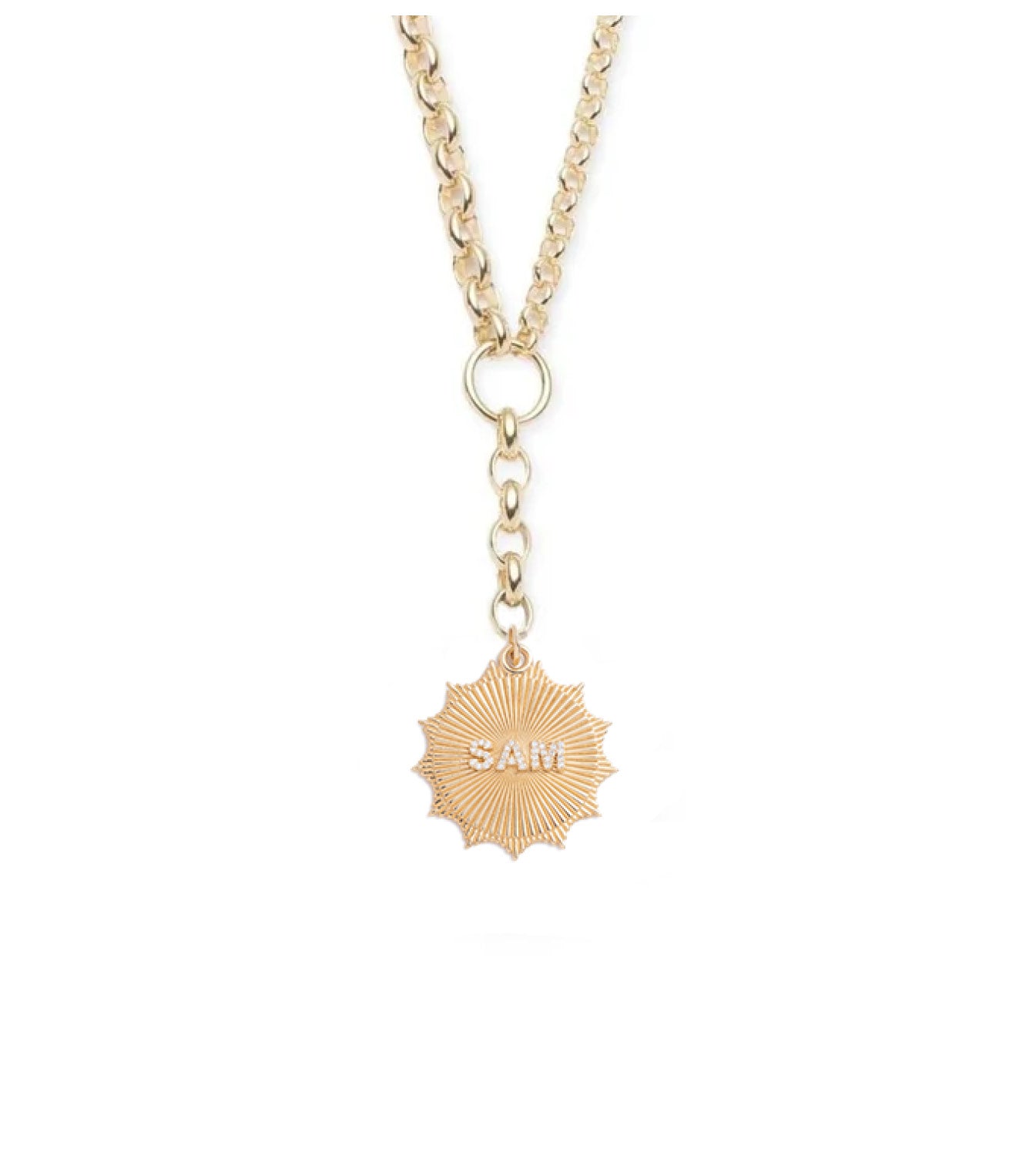 foundrae Custom Centered Radiating Love Token Heavy Mixed Belcher Extension Chain Necklace