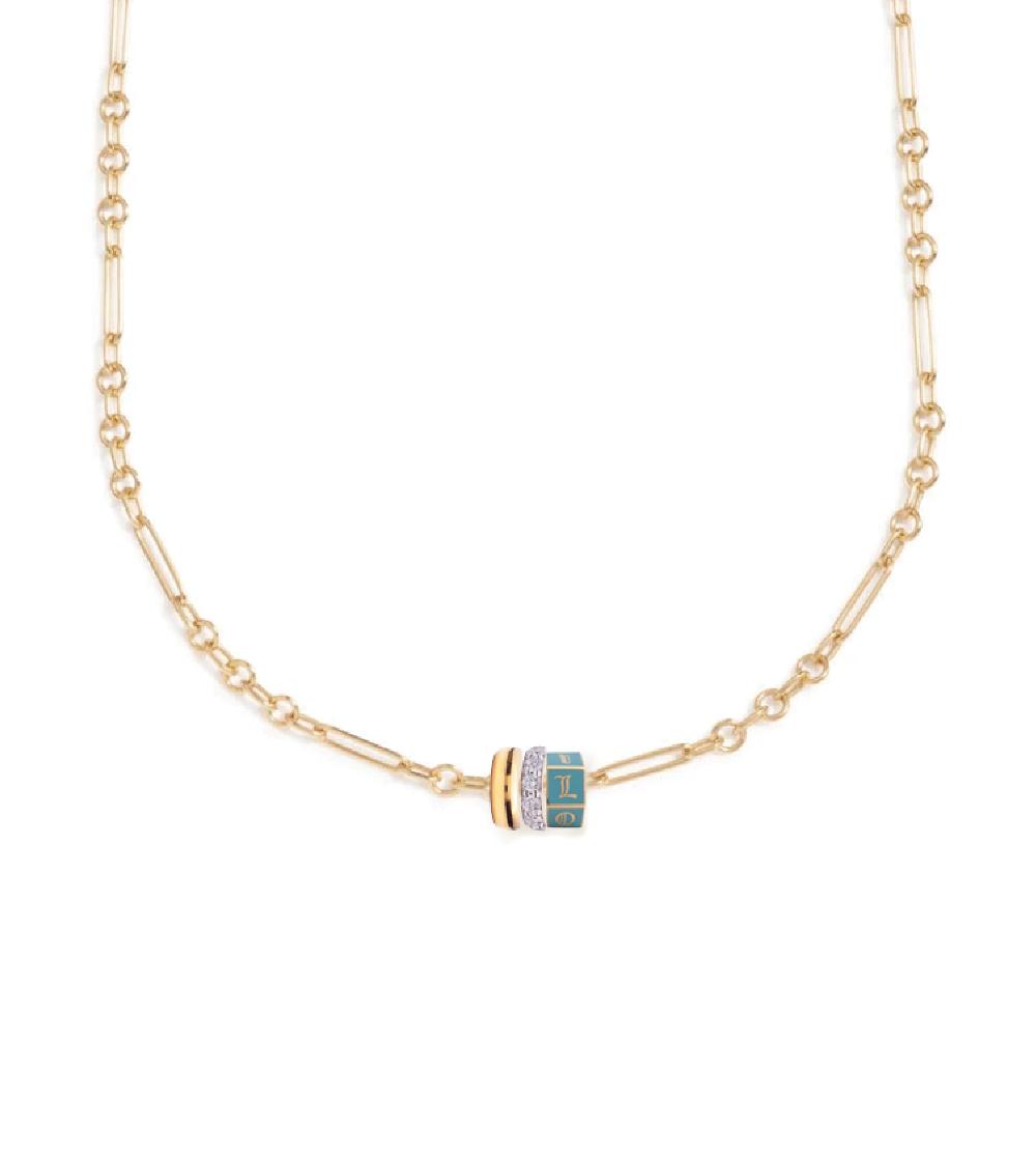 foundrae Custom Faceted Chubby Gold & Pave Diamond Heart Beat Fine Mixed Clip Necklace