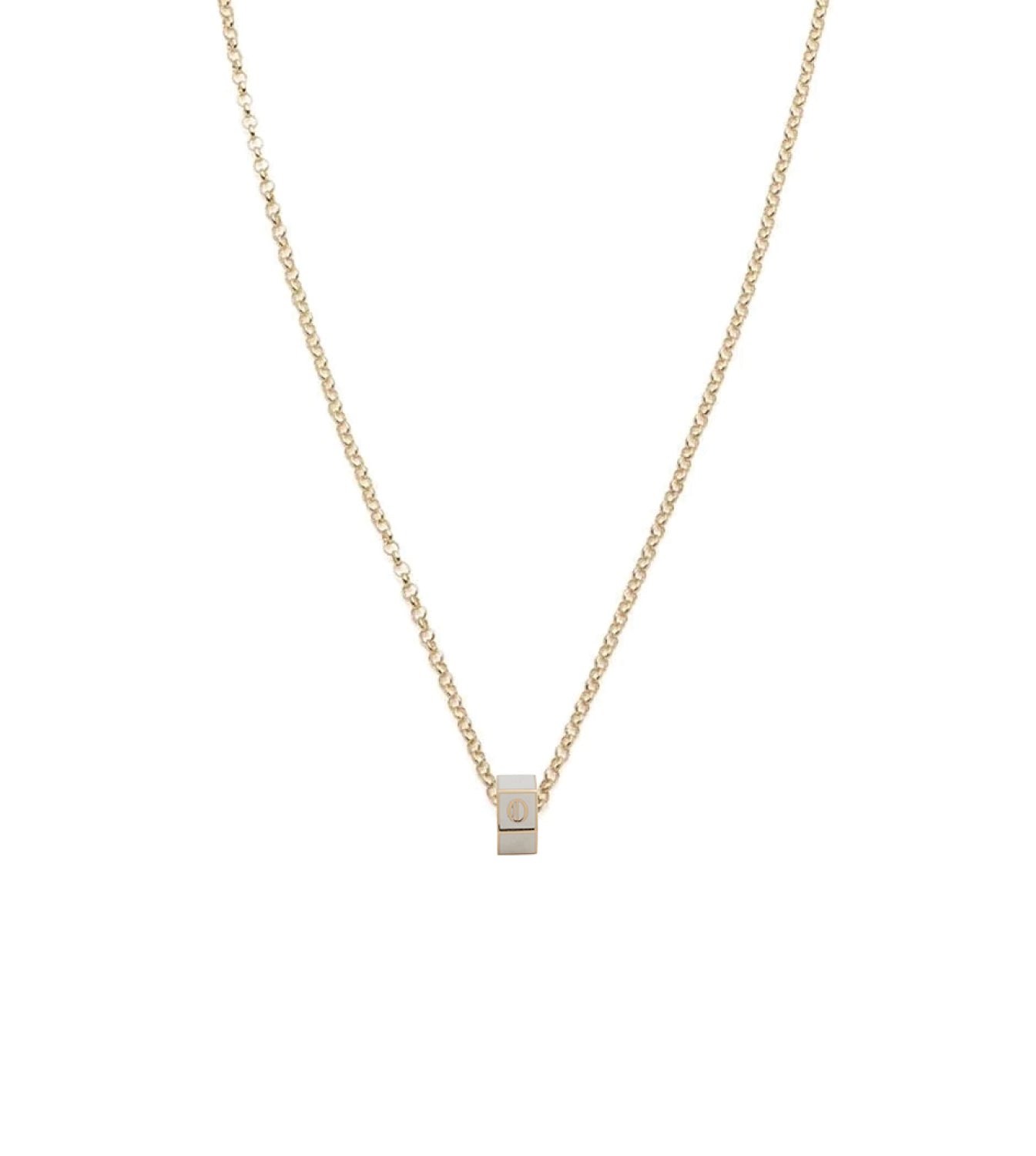 Foundrae Custom Faceted Heart Beat Super Fine Clip Necklace Cream