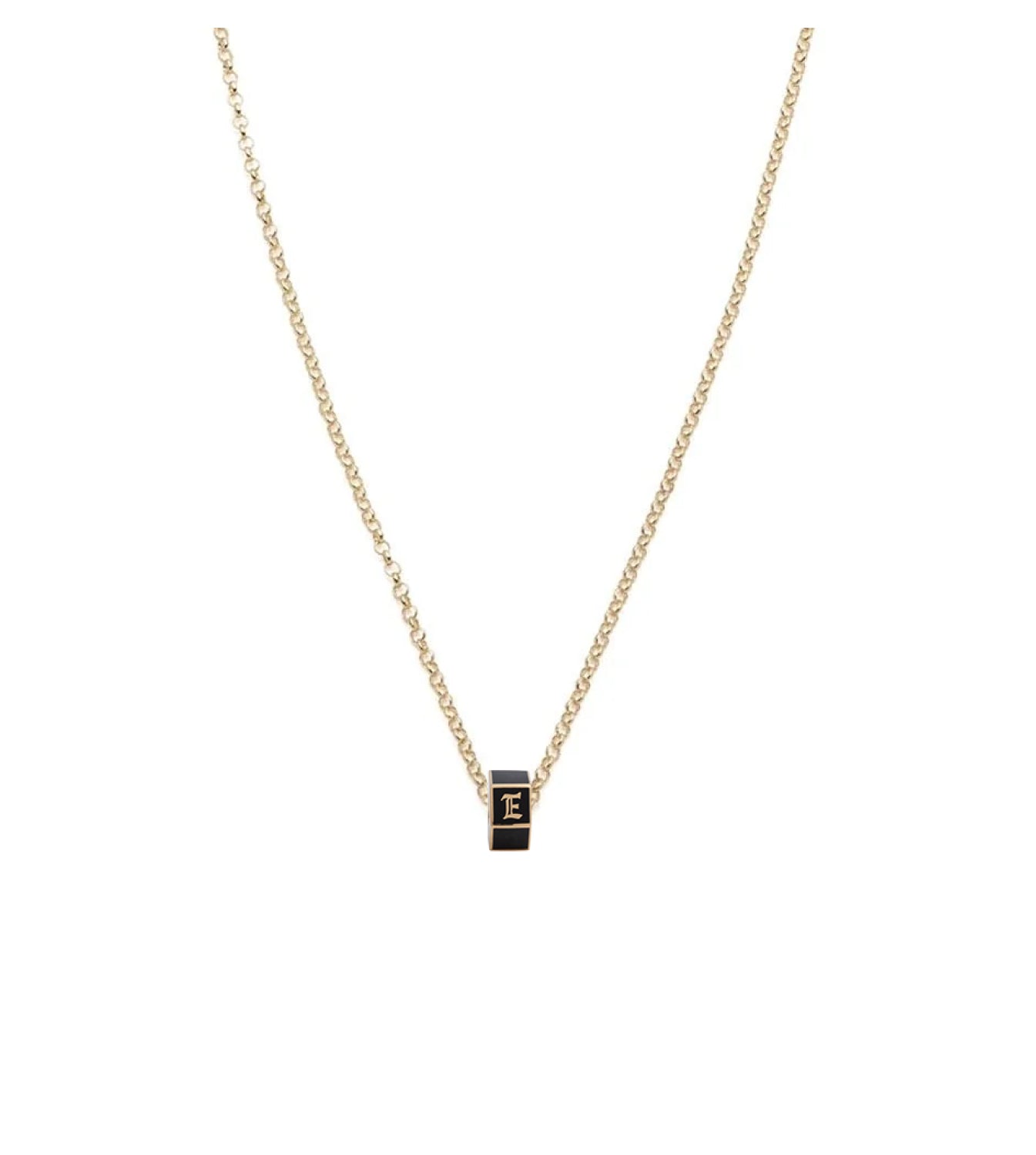 Foundrae Custom Faceted Heart Beat Super Fine Clip Necklace Black
