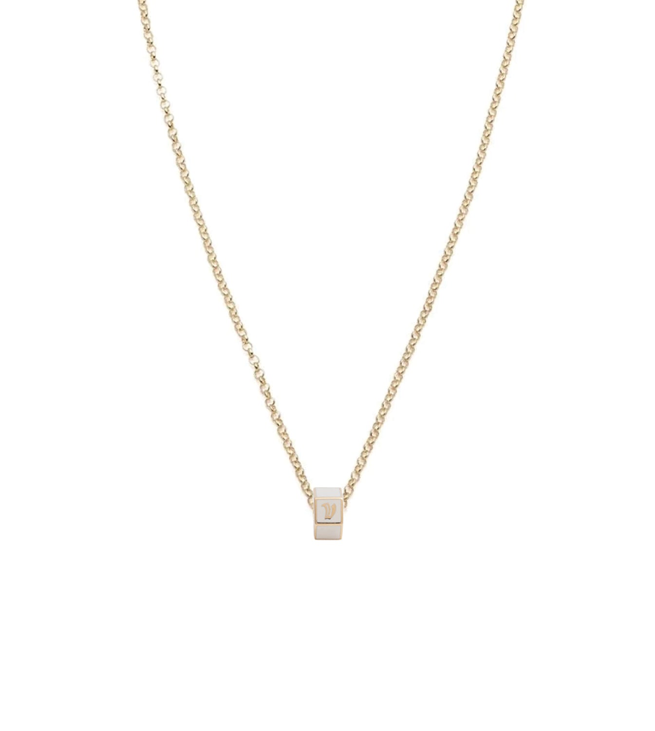 foundrae Custom Faceted Heart Beat Super Fine Clip Necklace White