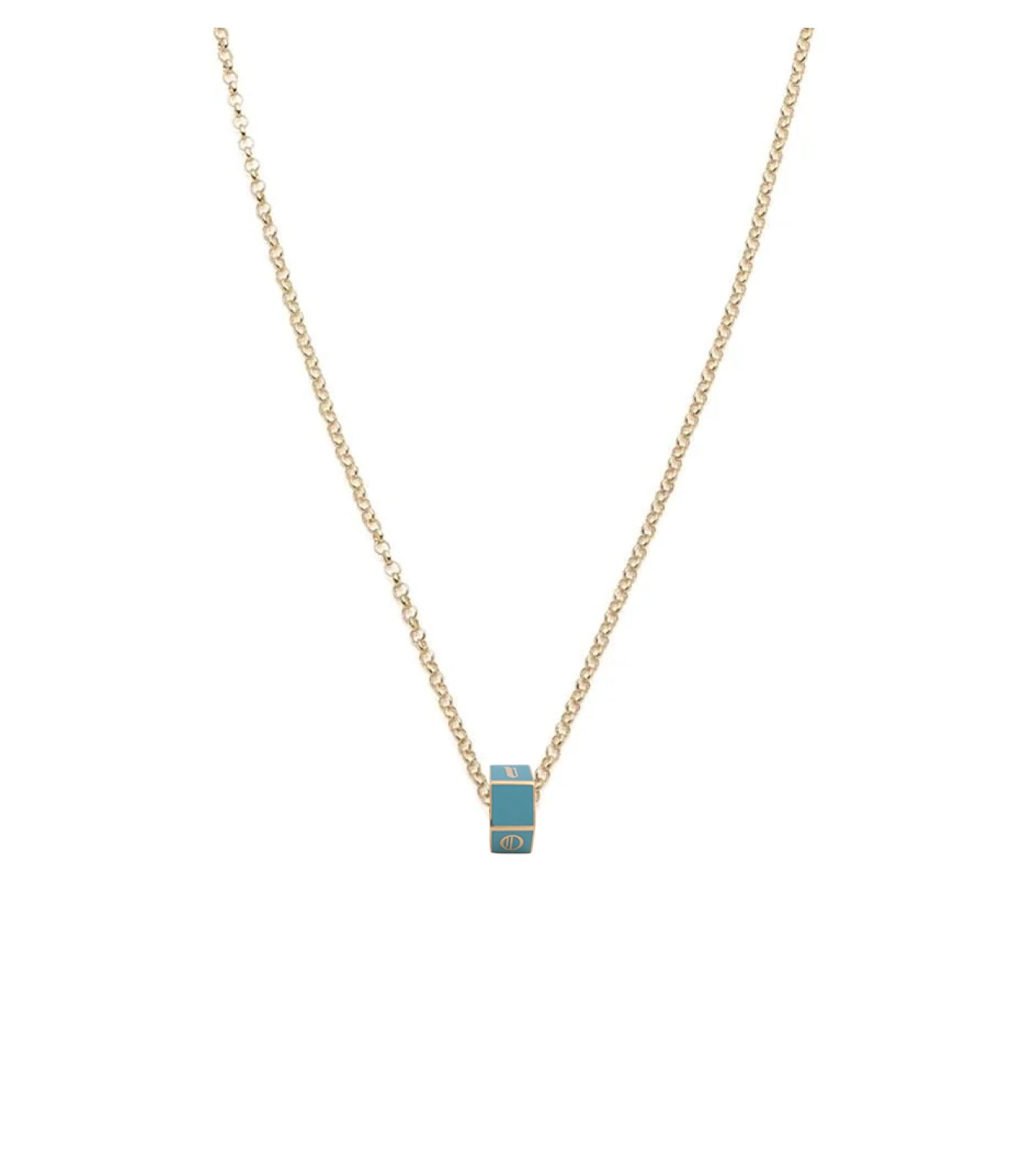 foundrae Custom Faceted Heart Beat Super Fine Clip Necklace Aqua