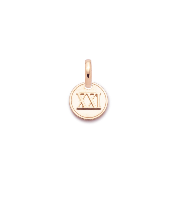 Foundrae Custom Roman Numeral Miniature Coin With Annex Link Rose Gold