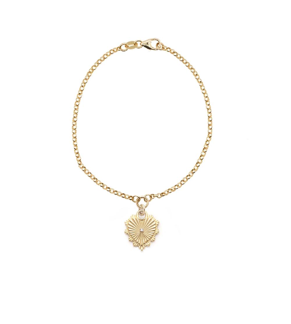 foundrae Diamond Center Heart Small Belcher Bracelet