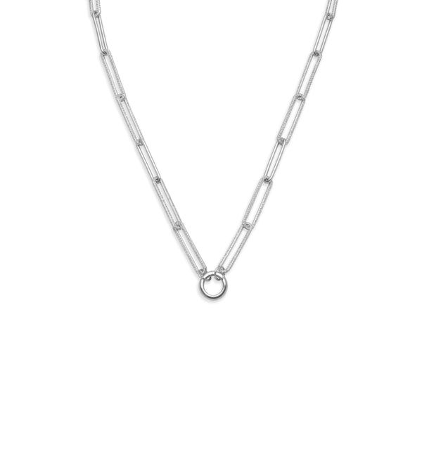 foundrae Diamond Link Open Chain White Gold with Mini Chubby Annex Link