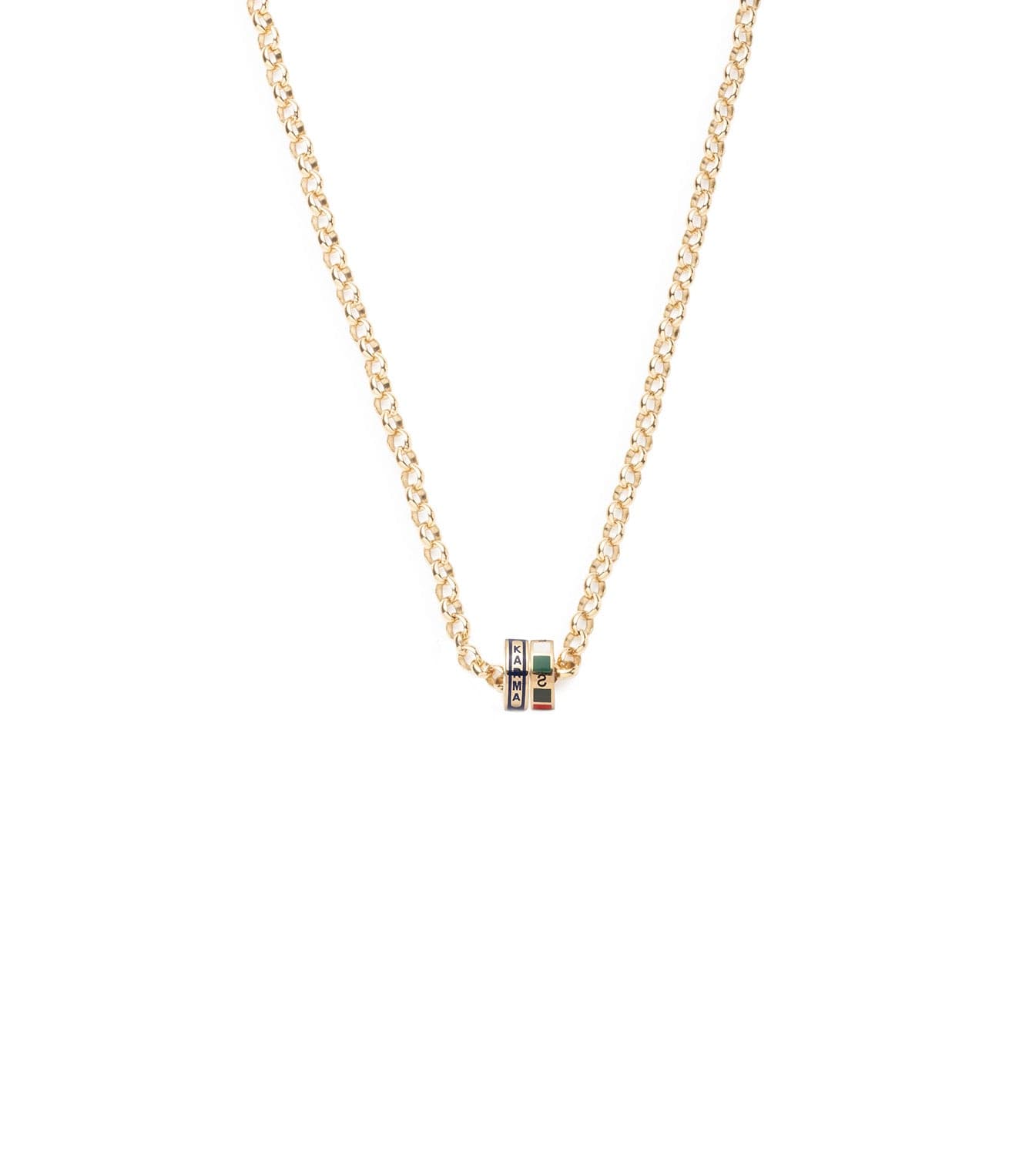 foundrae Double Tenet Heart Beat Medium Belcher Chain Necklace