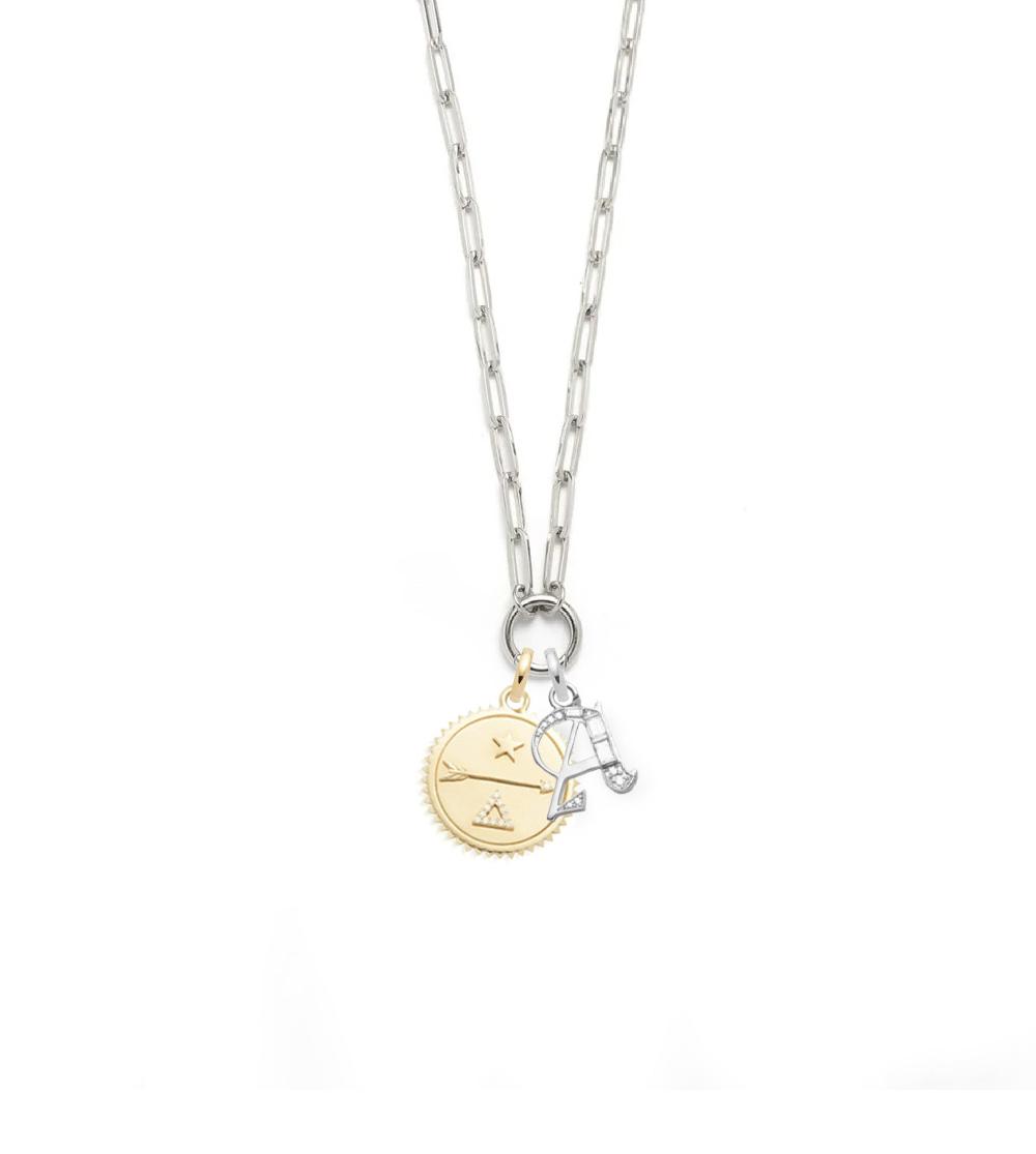 foundrae Dream & Initials Classic Fob Open Clip Necklace