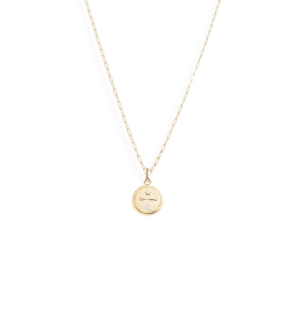 foundrae Dream Super Fine Clip Necklace in Yellow Gold with Diamonds