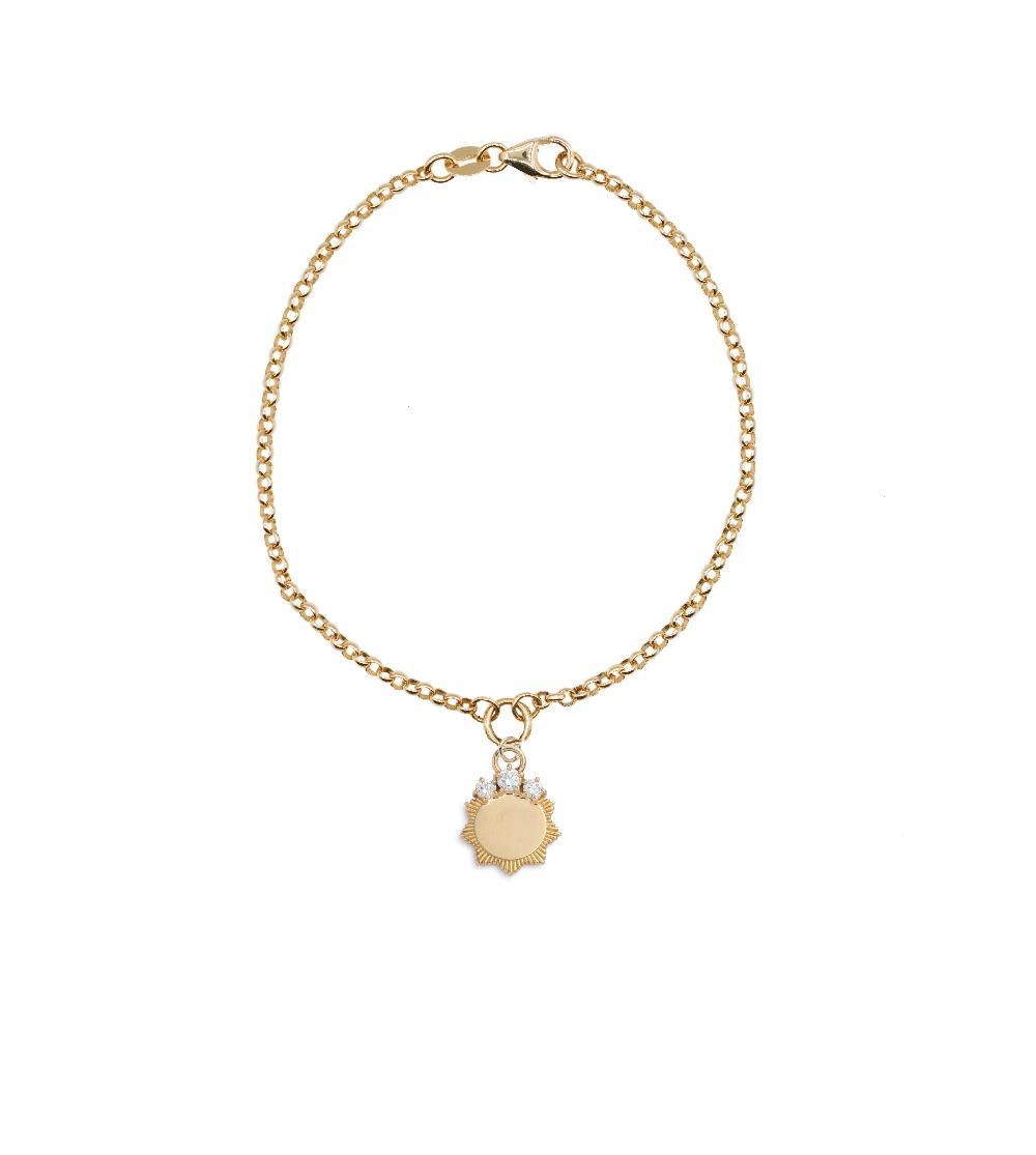 foundrae Engravable Birthstone Pendant Small Belcher Bracelet