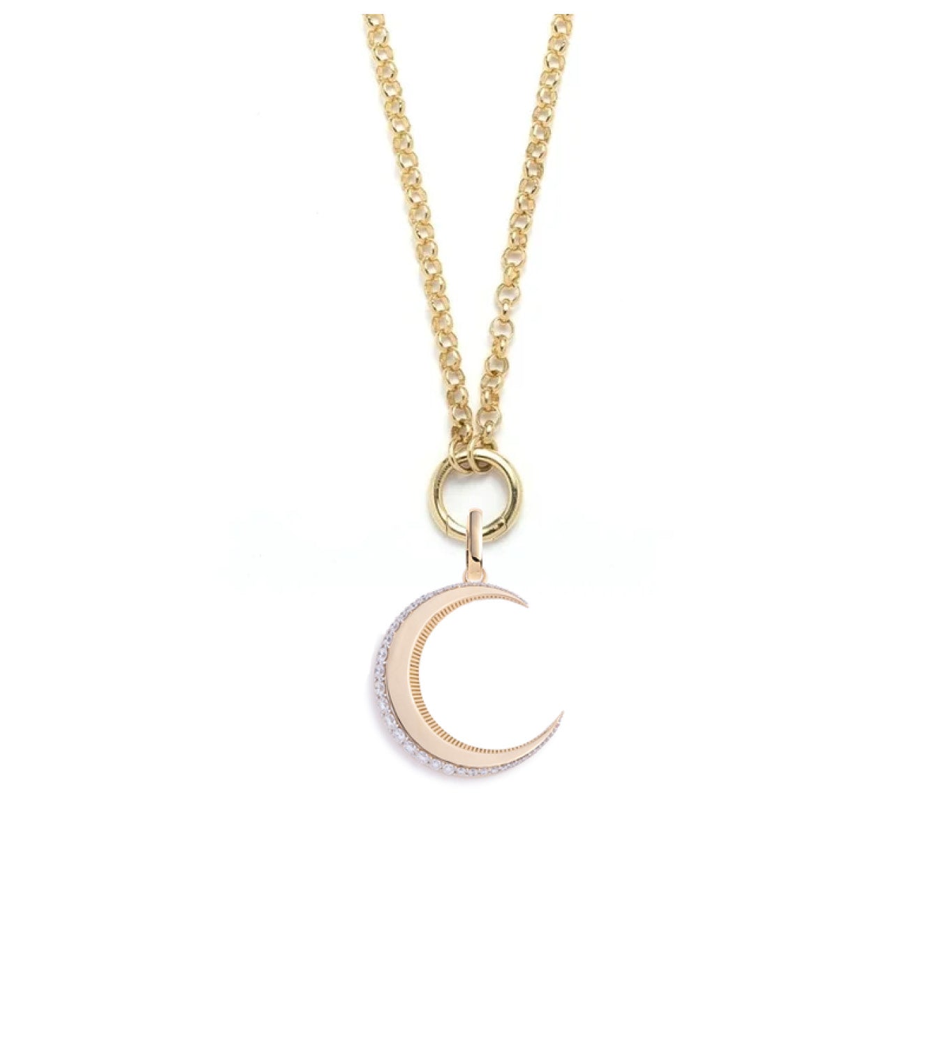 foundrae Engravable Crescent Medium Open Belcher Necklace