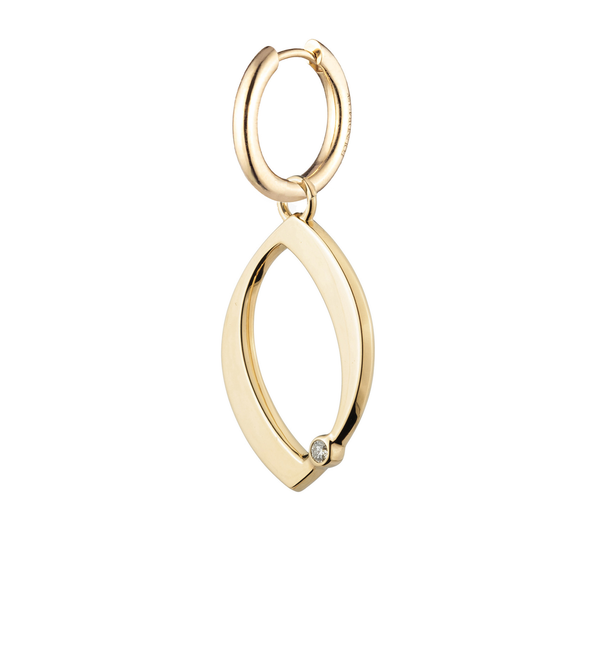 foundrae Engravable Number 0 Oversized Small Chubby Ear Hoop