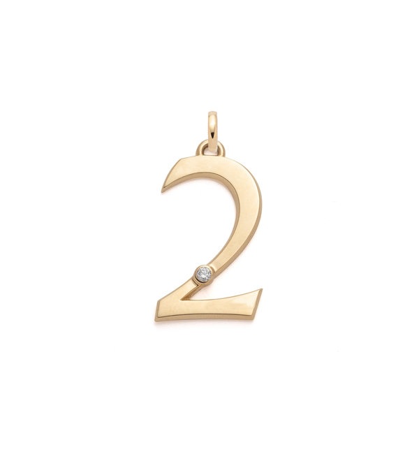 foundrae Engravable Number 2 Oversized Medallion with Annex Link