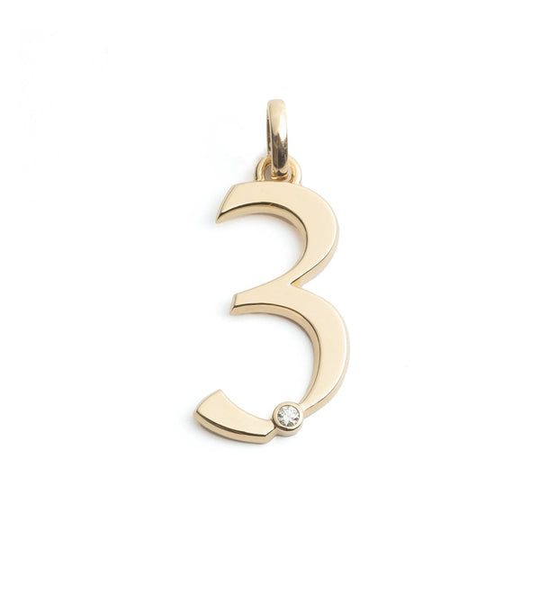 foundrae Engravable Number 3 Oversized Medallion with Annex Link