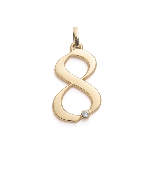 foundrae Engravable Number 8 Oversized Medallion with Annex Link