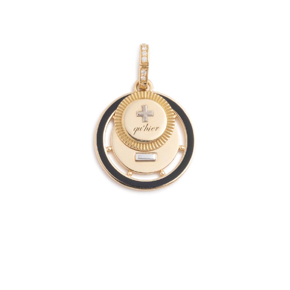 foundrae Ever Growing Love - Vivacity Couplet Medallion Black with Annex Link