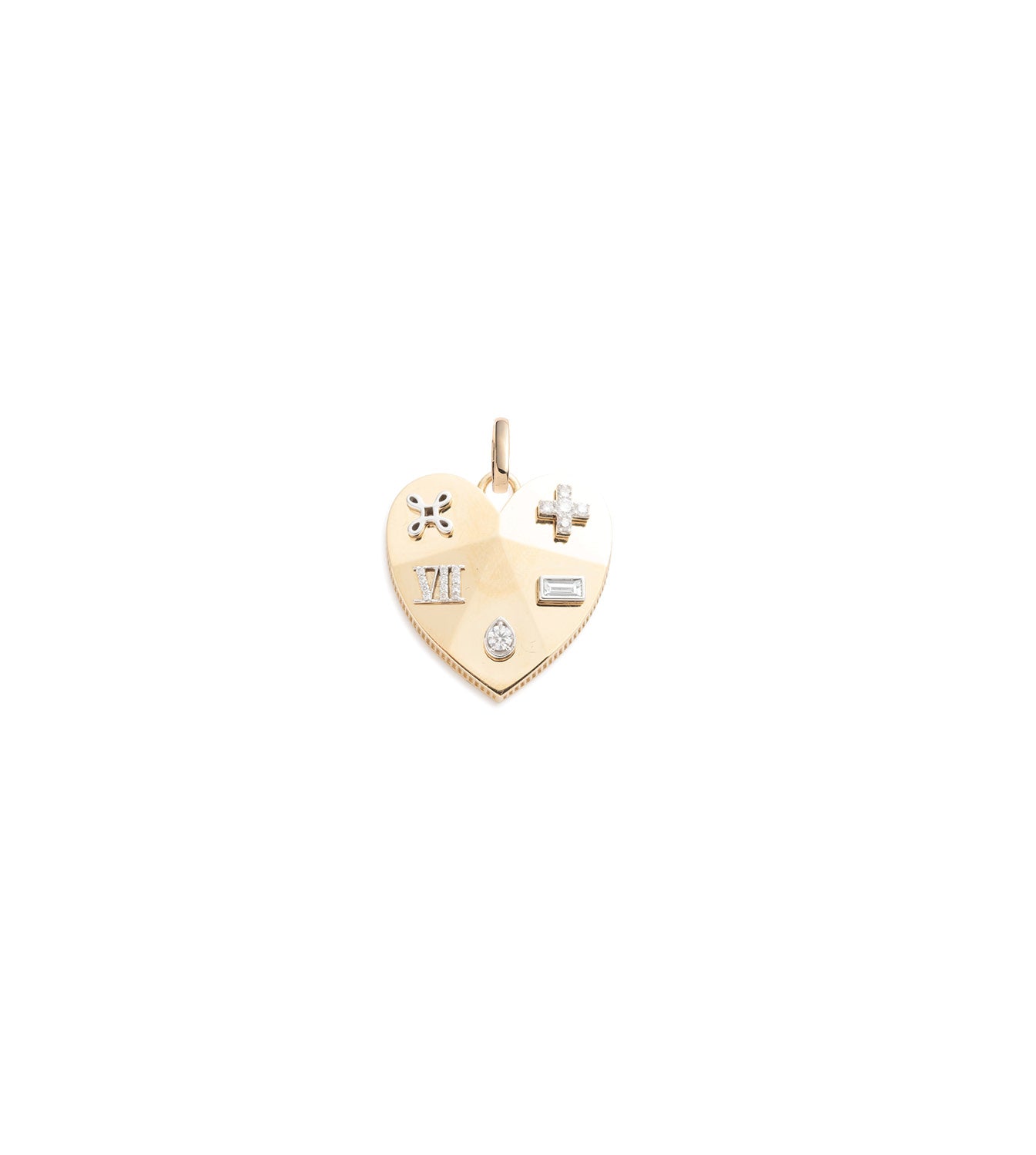 foundrae Ever Growing Love - Vivacity Faceted Heart Pendant with Annex Link