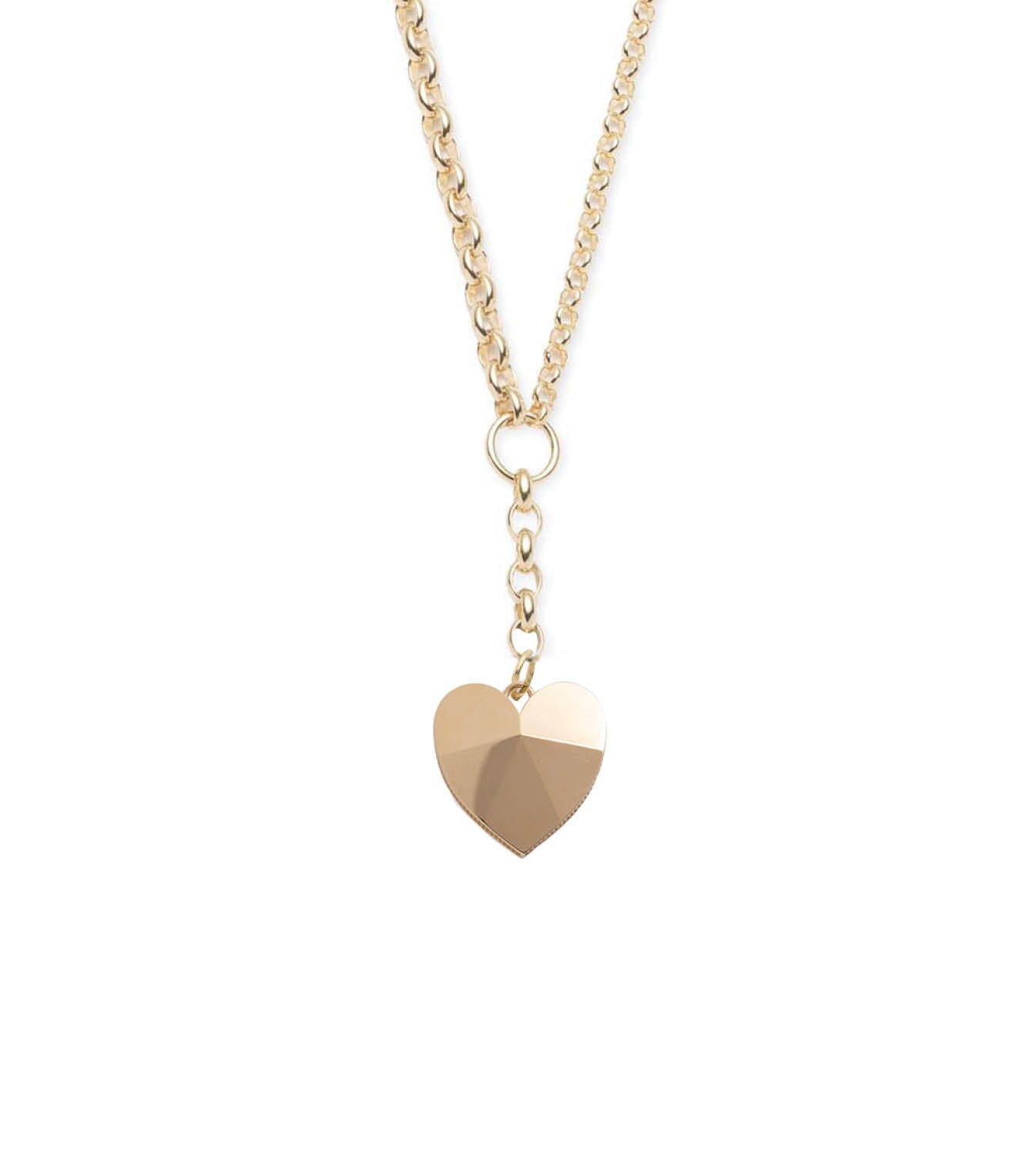 foundrae Faceted Heart - Love Heavy Mixed Belcher Chain Necklace