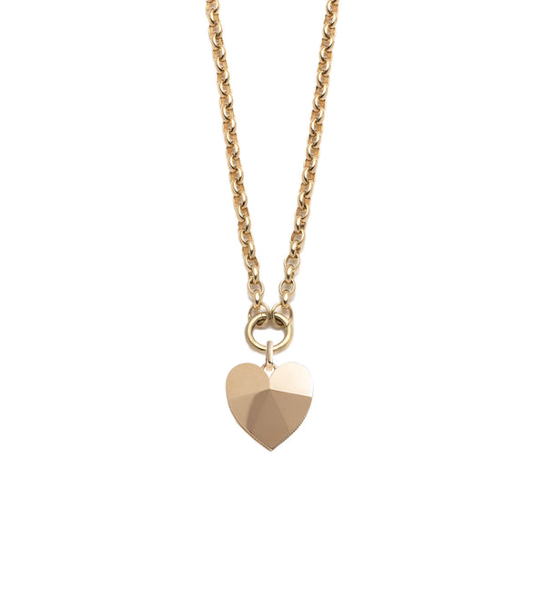 foundrae Faceted Heart - Love Heavy Open Chain Necklace