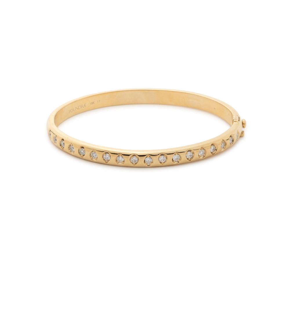 foundrae Forever & Always a Pair Bangle in Yellow Gold with Pear Diamonds