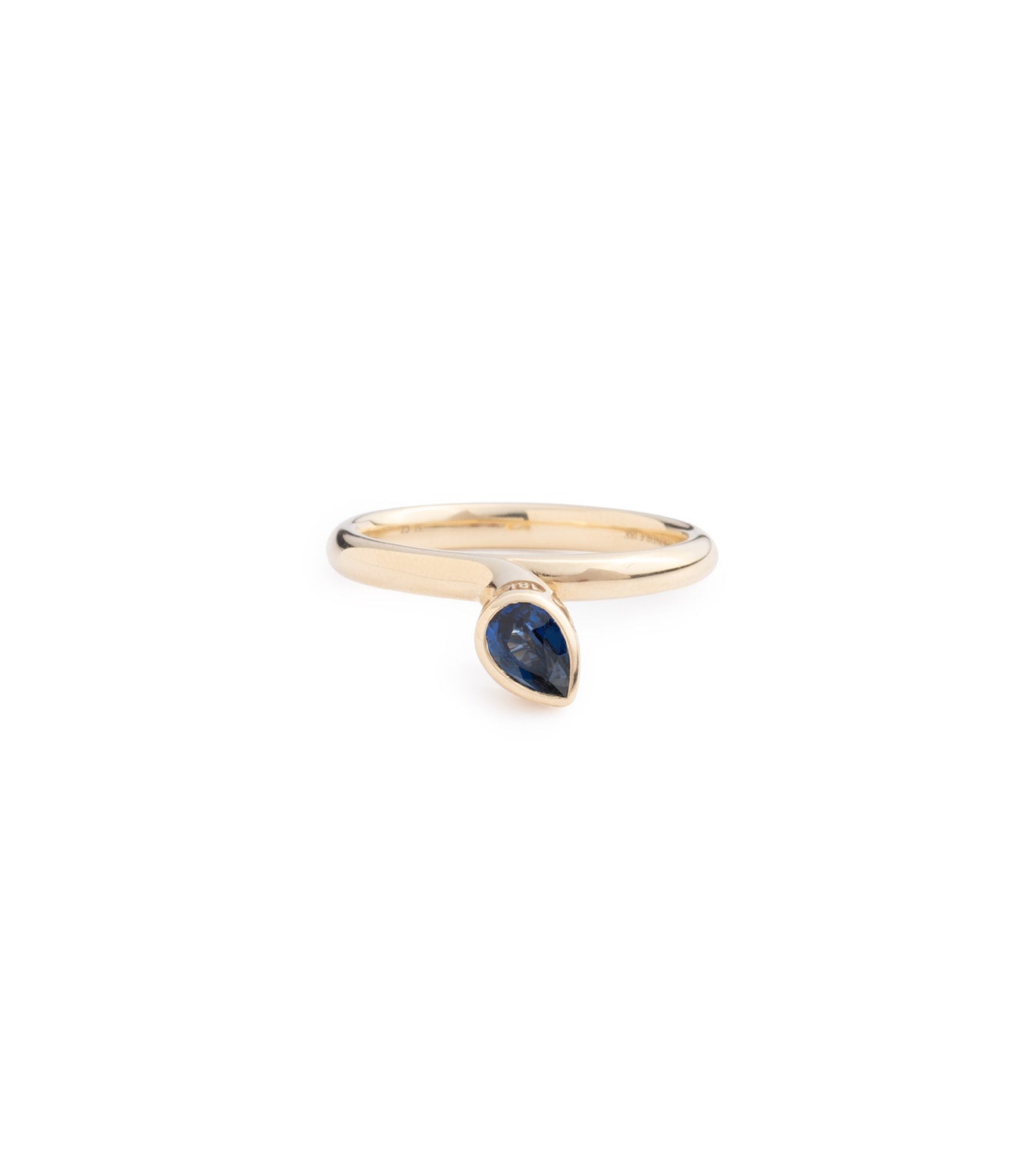 foundrae Forever & Always a Pair Blue Sapphire Bookend Ring in Yellow Gold