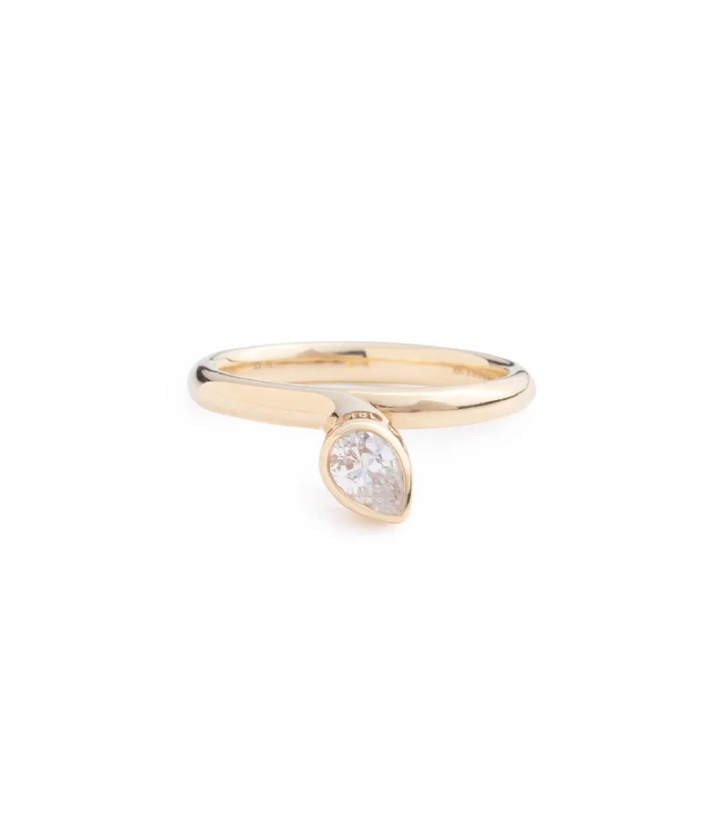 foundrae Forever & Always a Pair Diamond Bookend Ring in Yellow Gold