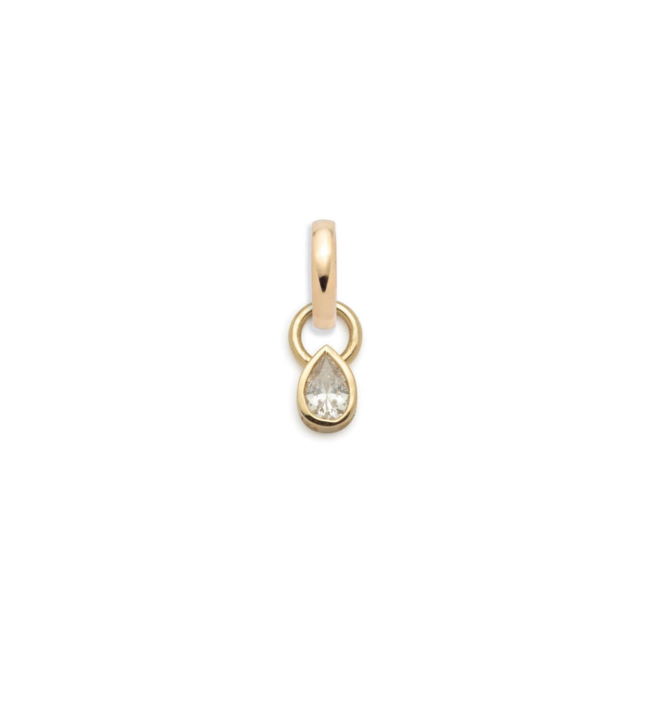 foundrae Forever & Always a Pair Diamond Pear Pendant in Yellow Gold with an Annex Link