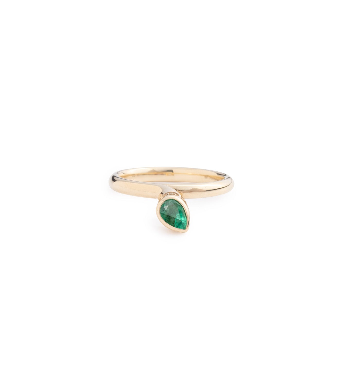foundrae Forever & Always a Pair Emerald Bookend Ring in Yellow Gold