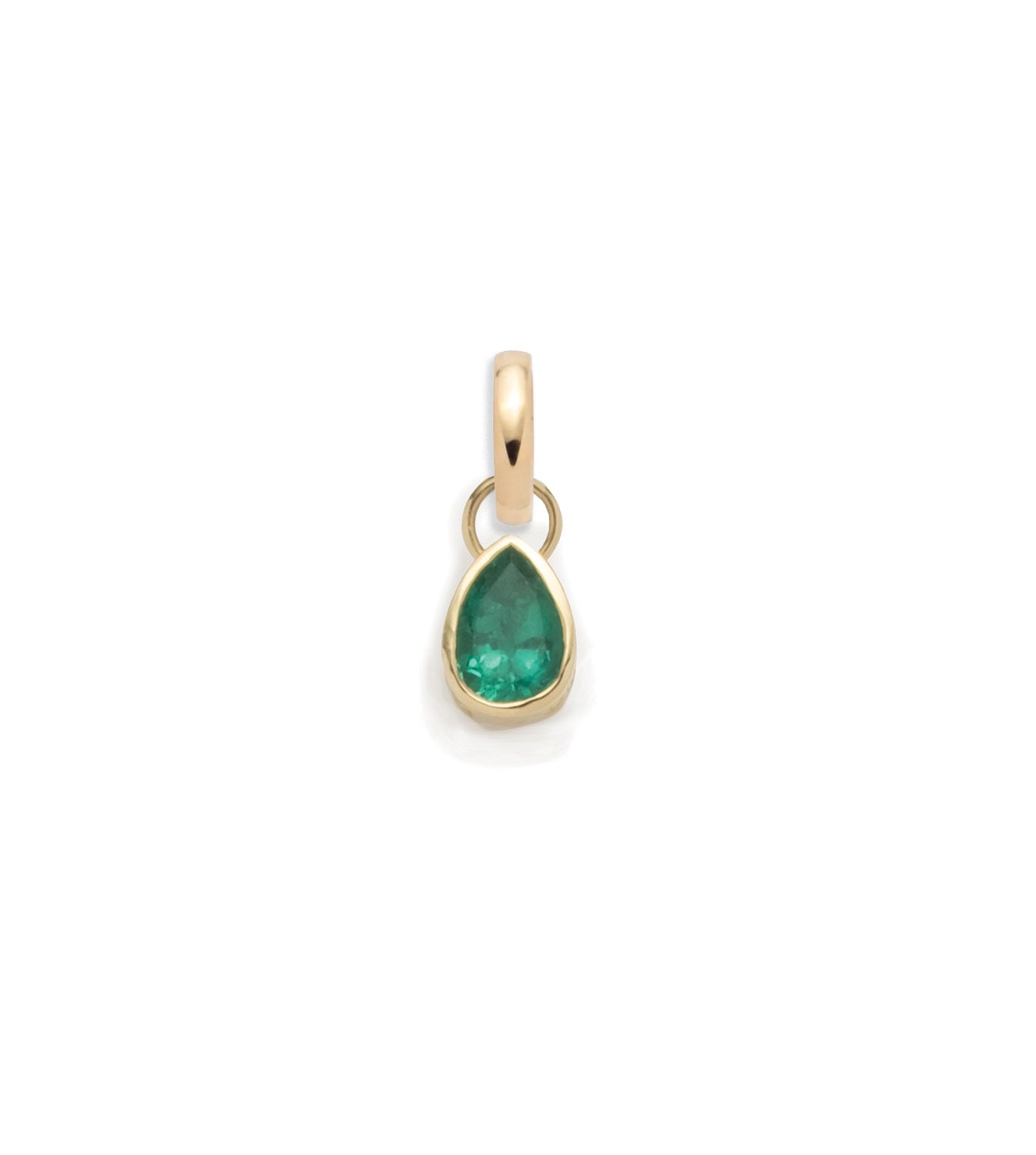 foundrae Forever & Always a Pair Emerald Pear Pendant in Yellow Gold with an Annex Link