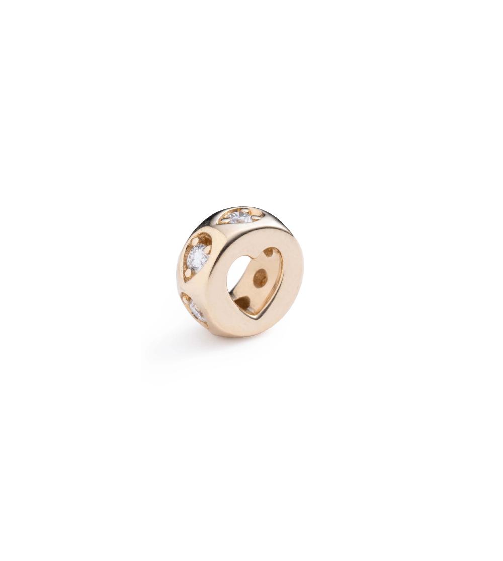 foundrae Forever & Always a Pair Heart Beat in Yellow Gold with Diamonds