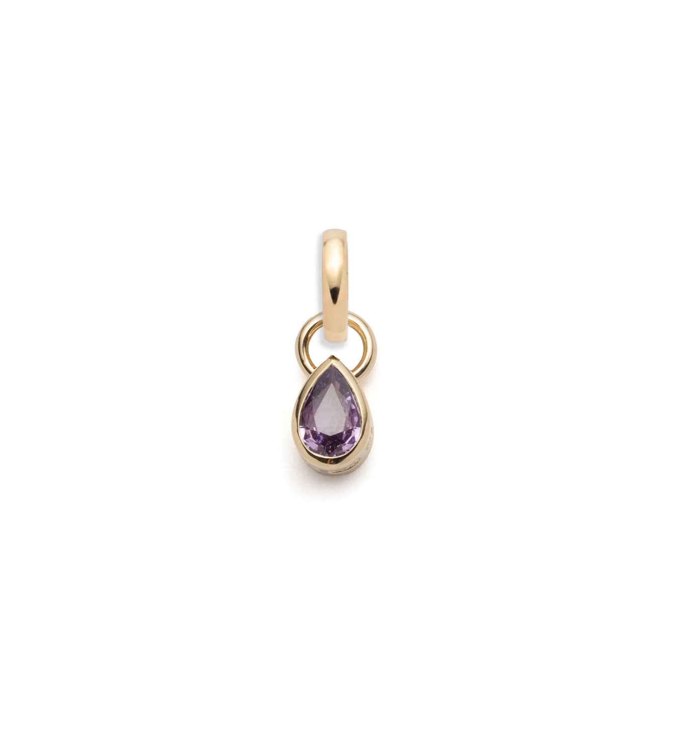 foundrae Forever & Always a Pair Lilac Sapphire Pear Pendant in Yellow Gold with an Annex Link