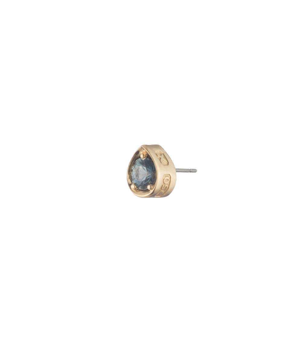 foundrae Forever & Always a Pair - Love 0.20ct Teal Sapphire Gemstone Stud Earring