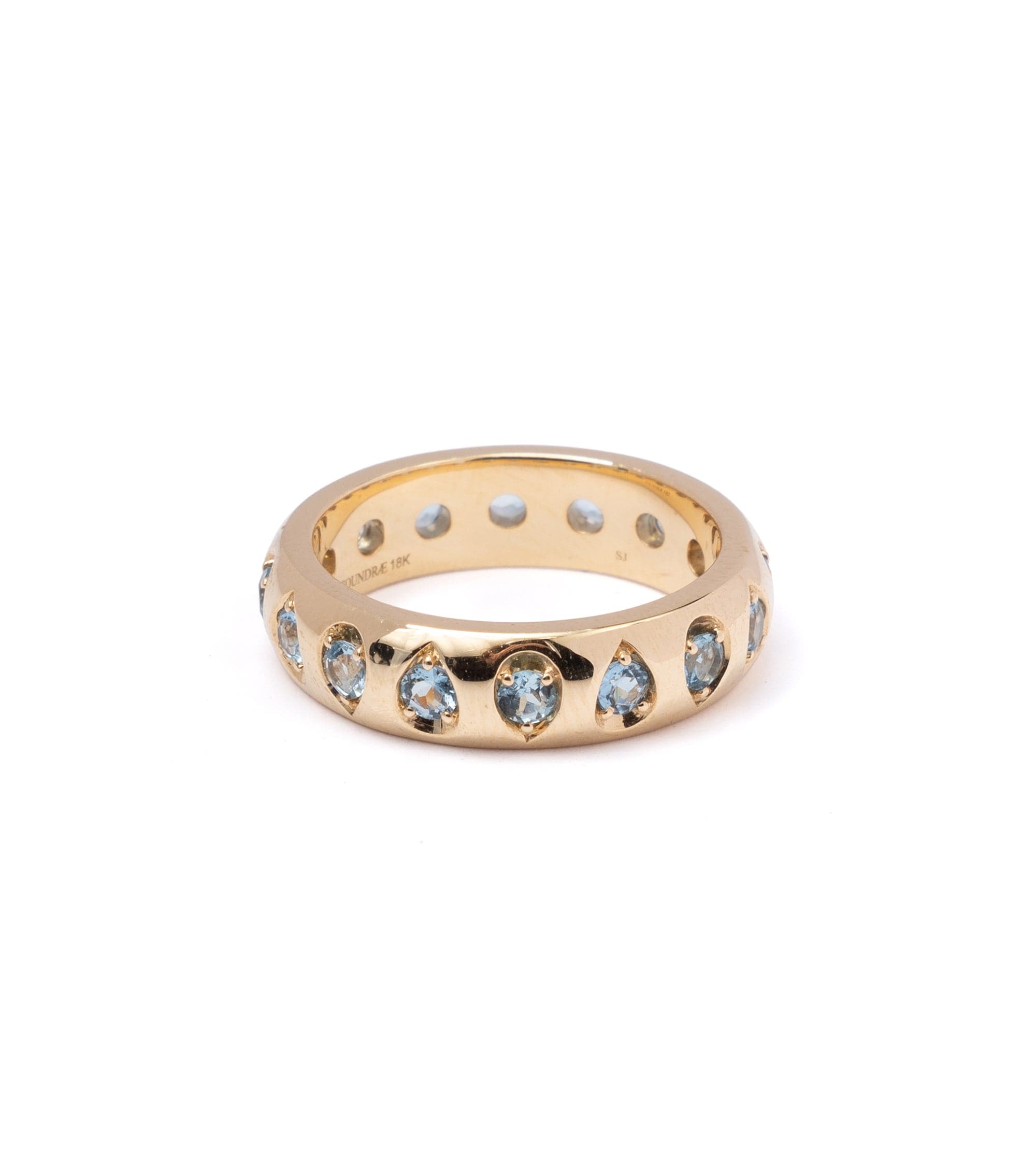 foundrae Forever & Always a Pair - Love Aquamarine Gemstone Band