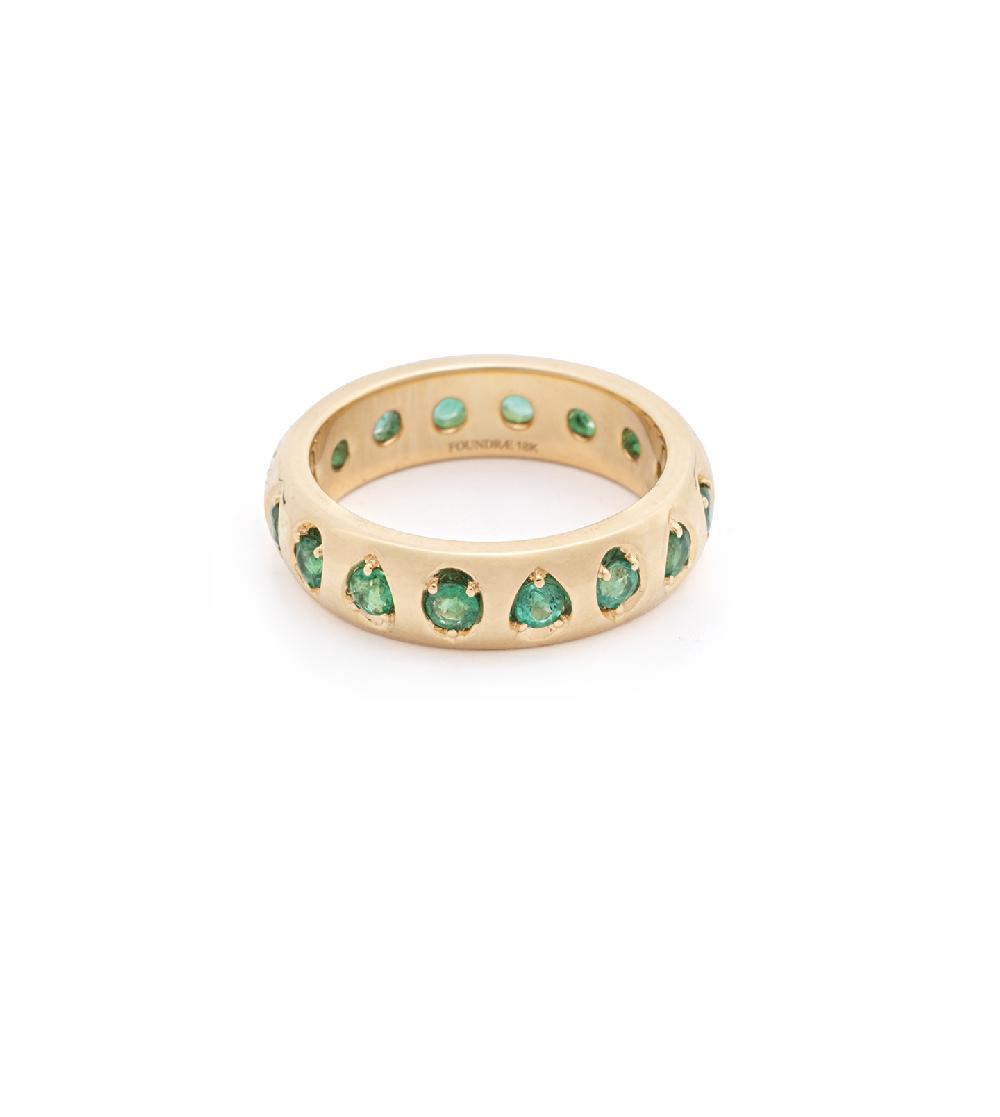 foundrae Forever & Always a Pair- Love Emerald Gemstone Band